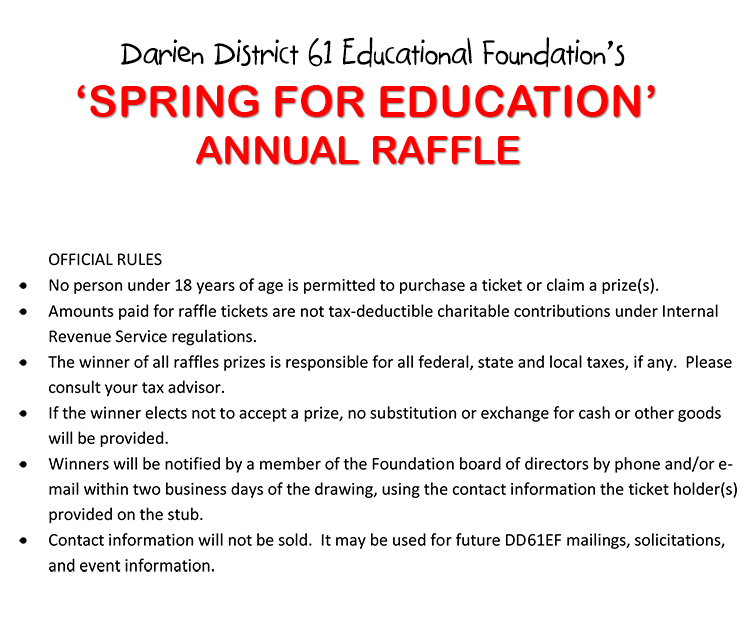 Raffle Rules – Darien District 61 Educational Foundation